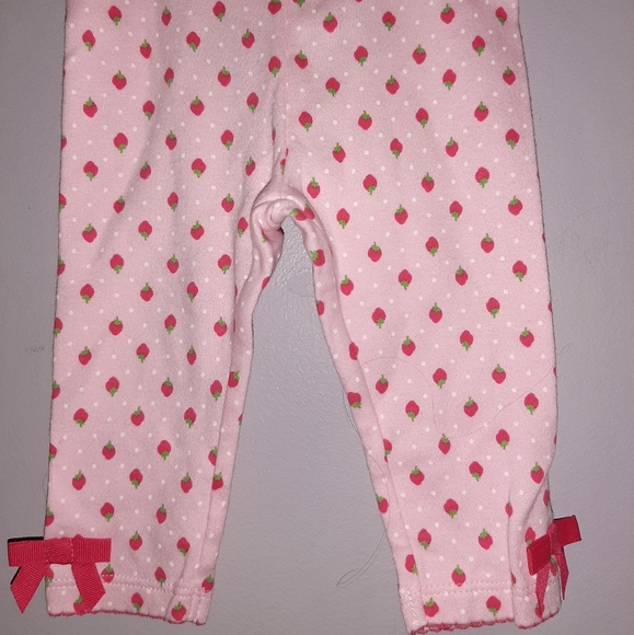 🆕️ Gymboree Pink Strawberry Print Bow Leggings - Picture 3 of 5